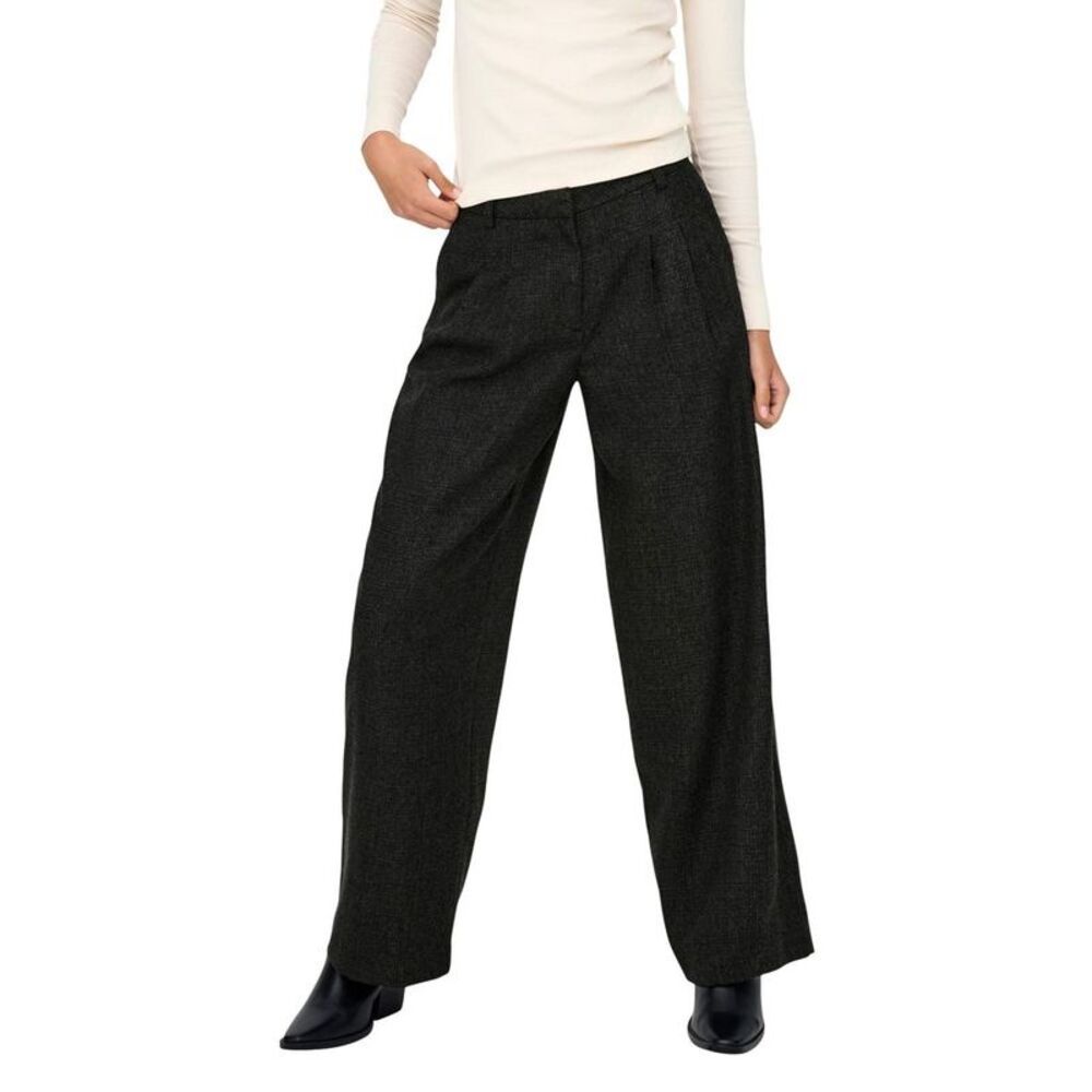 Jacqueline De Yong Black Polyester Flared Women's Pants